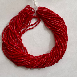 チェコ製★糸通しグラスビーズ★11/0サイズ ★ダークレッド色★1m★リュビネル針★糸通しビーズ★CZ11DR-O 2枚目の画像