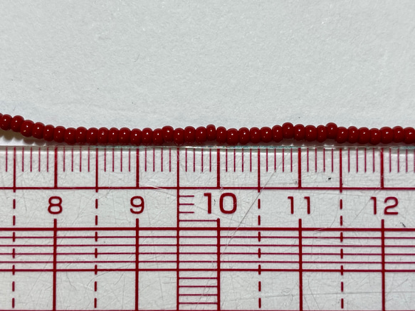 チェコ製★糸通しグラスビーズ★11/0サイズ ★ダークレッド色★1m★リュビネル針★糸通しビーズ★CZ11DR-O 4枚目の画像