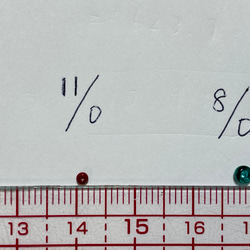 チェコ製★糸通しグラスビーズ★11/0サイズ ★ダークレッド色★1m★リュビネル針★糸通しビーズ★CZ11DR-O 6枚目の画像