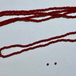 チェコ製★糸通しグラスビーズ★11/0サイズ ★ダークレッド色★1m★リュビネル針★糸通しビーズ★CZ11DR-O 7枚目の画像