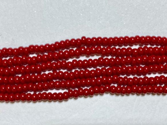 チェコ製★糸通しグラスビーズ★11/0サイズ ★ダークレッド色★1m★リュビネル針★糸通しビーズ★CZ11DR-O 8枚目の画像
