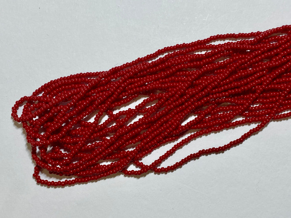 チェコ製★糸通しグラスビーズ★11/0サイズ ★ダークレッド色★1m★リュビネル針★糸通しビーズ★CZ11DR-O 9枚目の画像