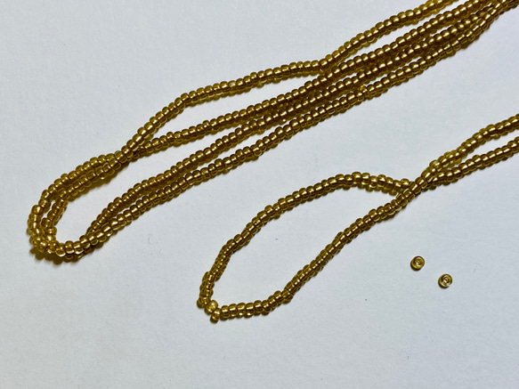 チェコ製★糸通しグラスビーズ★11/0サイズ ★シャンパーニュ色★1m★リュビネル針ビーズ★CZ11CM-T 6枚目の画像