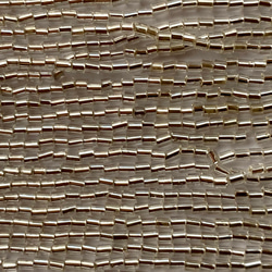 ヴィンテージ竹ビーズ★イタリア製ヴェネツィア★シルバーラインクリア色★1m★リュビネル針★糸通しビーズ★VV2C-SLB 3枚目の画像