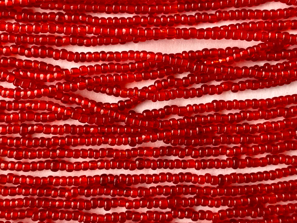 ヴィンテージビーズ★イタリア製ヴェネツィア★15/0サイズ ★濃い赤色★1m★リュビネル針★糸通し★VV15DR-T 3枚目の画像