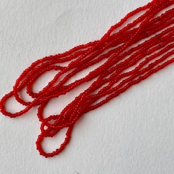 ヴィンテージビーズ★イタリア製ヴェネツィア★15/0サイズ ★濃い赤色★1m★リュビネル針★糸通し★VV15DR-T 8枚目の画像