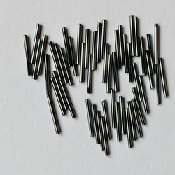 ヴィンテージビーズ★イタリア製ヴェネツィア★ロング竹ビーズ★ガンメタ色★20mm★オートクチュール★VV20GG-OB 2枚目の画像