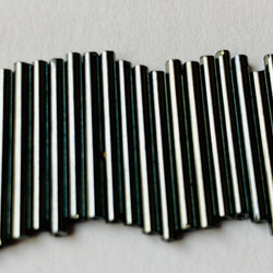 ヴィンテージビーズ★イタリア製ヴェネツィア★ロング竹ビーズ★ガンメタ色★20mm★オートクチュール★VV20GG-OB 3枚目の画像