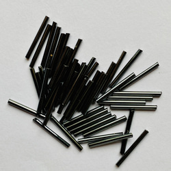 ヴィンテージビーズ★イタリア製ヴェネツィア★ロング竹ビーズ★ガンメタ色★20mm★オートクチュール★VV20GG-OB 5枚目の画像