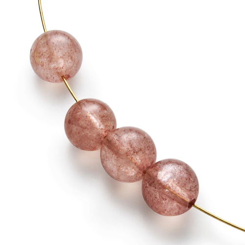 アフリカンストロベリークォーツ(ピンクエピドート)AA+ ラウンド6mm