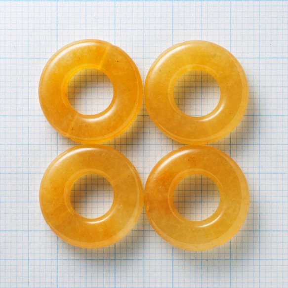 2粒売り オレンジアベンチュリン　コイン（ドーナツ）18×18×4mm 3枚目の画像