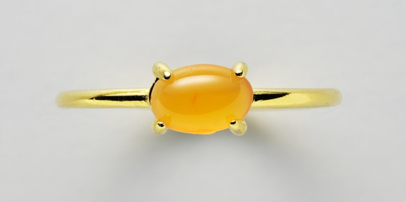 宝石質カーネリアンのリング　フリーサイズSV925 3枚目の画像