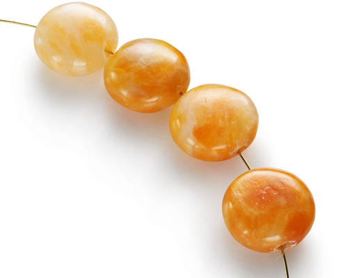 2粒売り オレンジカルサイトAA+ コイン10×10mm 天然石 ベリーズ