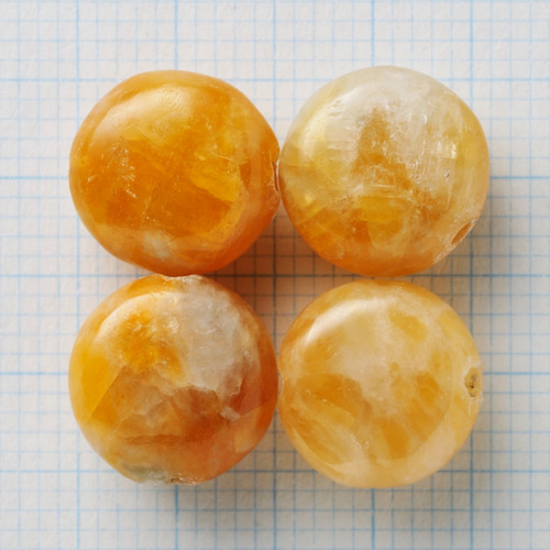 2粒売り オレンジカルサイトAA+ コイン10×10mm 天然石 ベリーズ
