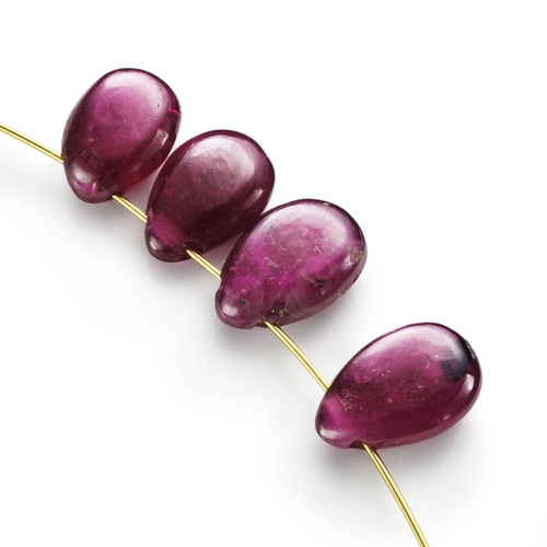 2粒売り 宝石質ルビーAAA- ペアシェイプ（プレーン） 天然石 ベリーズ  