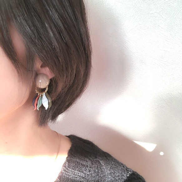 花びら イロとりどり♢ 2way  earring 2枚目の画像