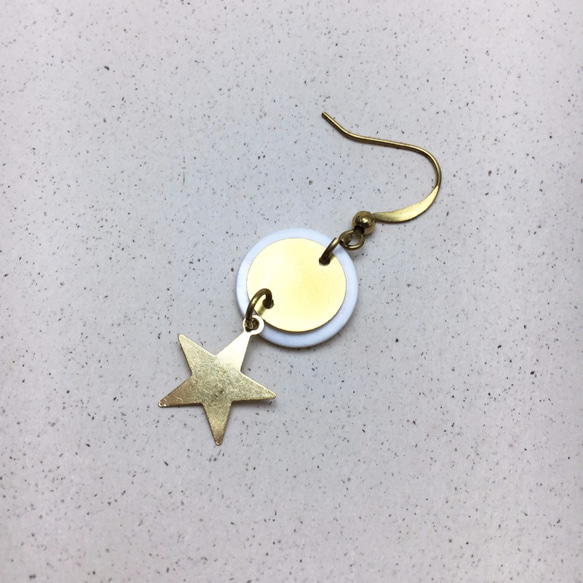 ◙可改夾式◙幾何垂墜黃銅大耳環 - 好星晴（單1支） 第4張的照片
