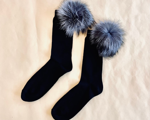 再入荷 VERY掲載商品☆シルバーフォックスファーソックス リアルファー