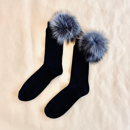 再入荷 VERY掲載商品☆シルバーフォックスファーソックス リアルファー