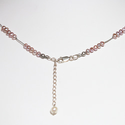 淡水パールのシルク糸ネックレス（ピンク・ロング） 4枚目の画像