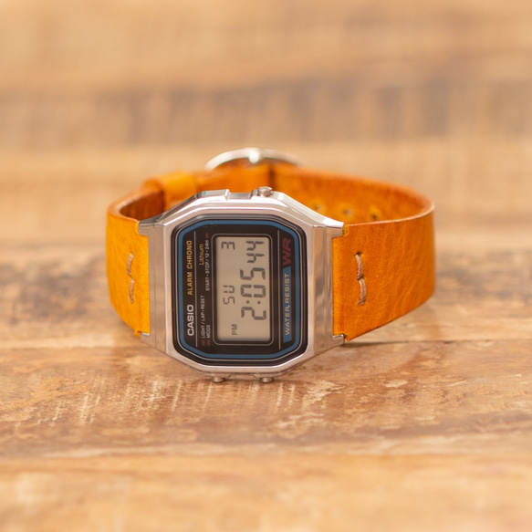 g HERMES 使用線 ♪ 卡西歐 A158 獨家亞利桑那皮革皮帶手錶 Chipkashi 第2張的照片