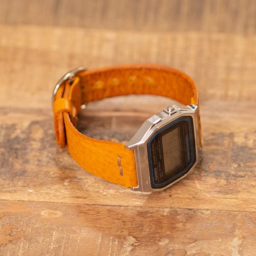 g HERMES エルメス 糸使用♪ CASIO A158専用 アリゾナ レザー 革