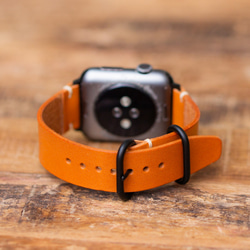 AW6 オイルバケッタ Apple Watch 用 イタリアンレザー 革ベルト 腕時計  series 7 対応 3枚目の画像