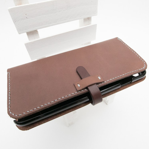 新作♪ 本革スマホケース チョコ ライトブラウン レザー HERMES