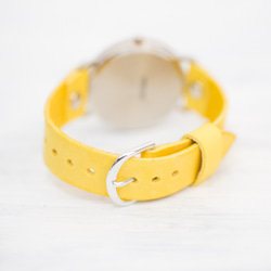 4 Chipsiti 皮革粉彩淺黃色皮帶緬因手錶 第3張的照片