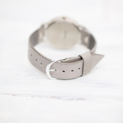 アイスグレー 腕時計 チプシチ レザー パステルカラー ライトグレー 革