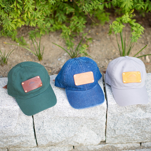 夏本番！ イタリアンレザー デニムキャップ 帽子 真鍮 キャップ