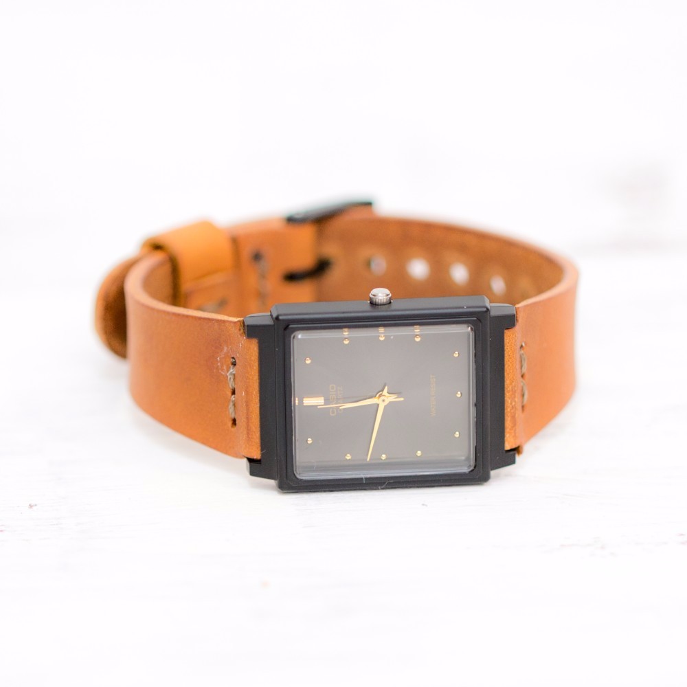 12 チプカシ CASIO レディース イタリアンレザー 革ベルト キャメル