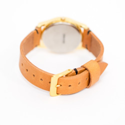 チプシチ ブラック&ゴールドがきれいな腕時計 イタリアンレザー 革ベルト 大きさ2タイプ 3枚目の画像
