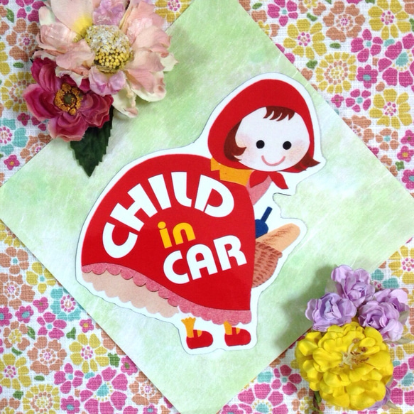 【赤ずきんちゃん】child in car シール 1枚目の画像