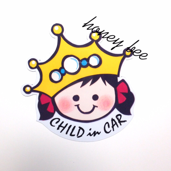 【little princess】child in car シール 1枚目の画像