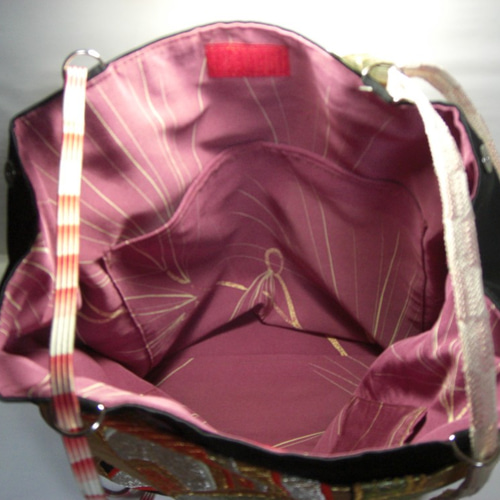 着物帯ﾊﾞｯｸﾞ「青海波」紋様 ファイトシリーズ トートバッグ  