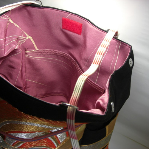 着物帯ﾊﾞｯｸﾞ「青海波」紋様 ファイトシリーズ トートバッグ  