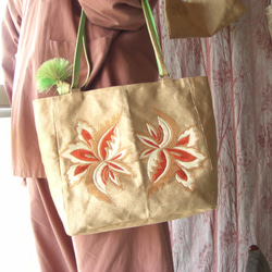 帯バッグ　金糸名古屋帯（織り）「神楽・Ｊ」Ｃ９０ 5枚目の画像