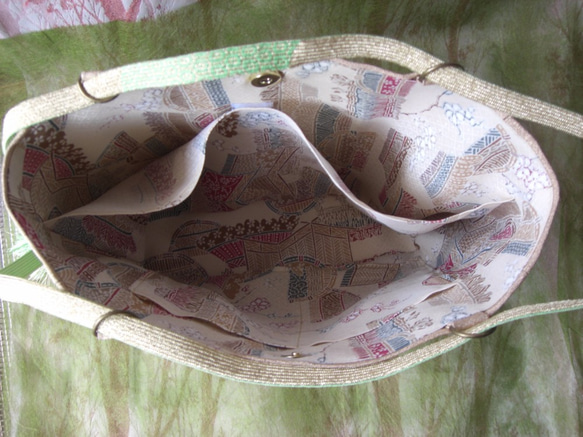 帯バッグ　金糸名古屋帯（織り）「神楽・Ｊ」Ｃ９０ 4枚目の画像