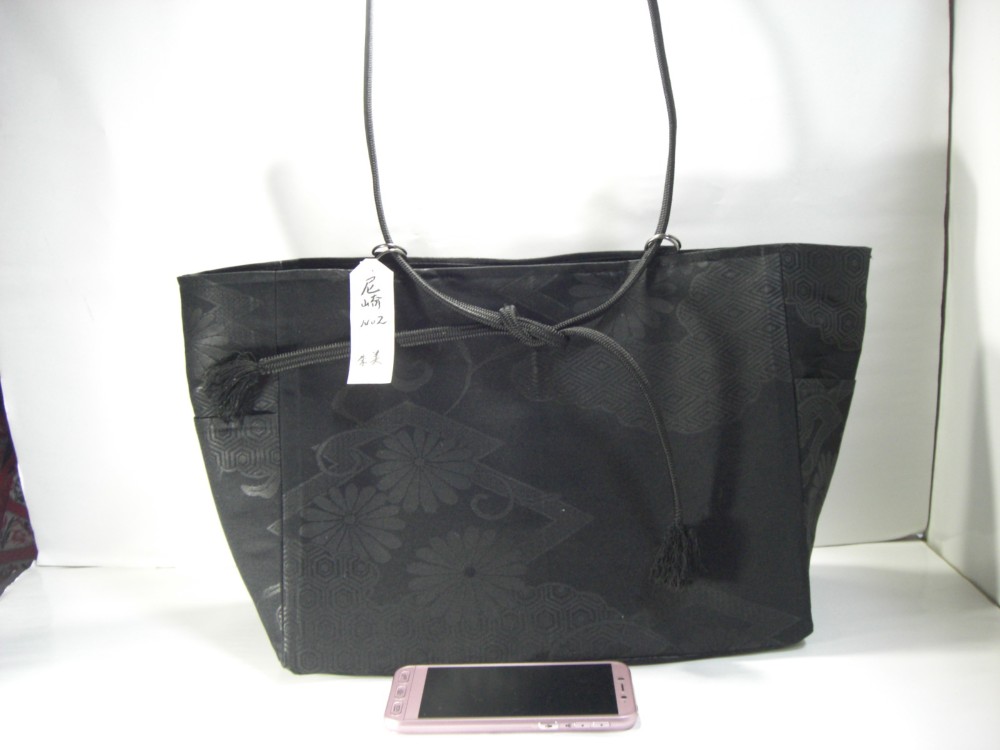 着物帯バッグ　吉祥亀甲菊花文様　「尼崎no.2」　m13