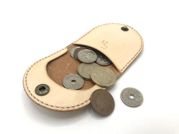 【選べるカラー・名入れ無料】シンプルコインケースver1/coin purse 牛ヌメ革  (ch006) 1枚目の画像