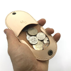 【選べるカラー・名入れ無料】シンプルコインケースver1/coin purse 牛ヌメ革  (ch006) 5枚目の画像