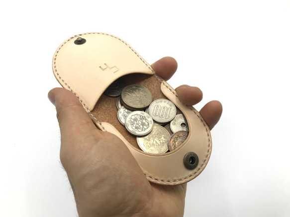 【選べるカラー・名入れ無料】シンプルコインケースver1/coin purse 牛ヌメ革  (ch006) 5枚目の画像