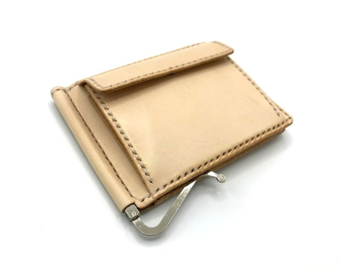 小銭入れの付いたマネークリップ　本革　送料無料　ハンドメイド 楽天市場】【ブラン・クチュール】 マネークリップ 小銭入れ付き