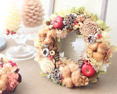 merry christmas 静かな森のラウンドリース　16〜20cm merry christmas 静かな森のラウンドリース 16〜20cm - フラワー