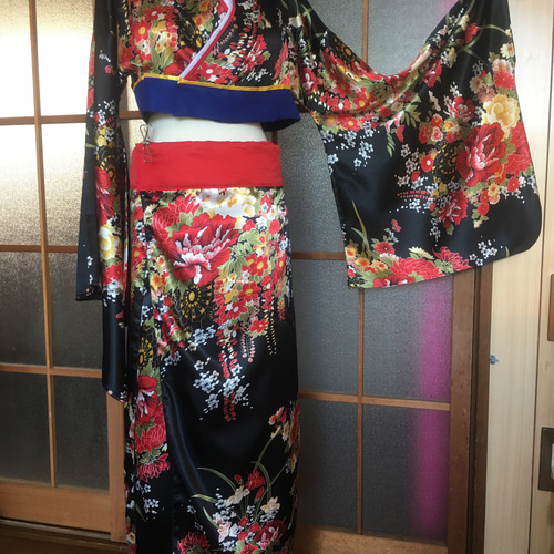 送料無料！【ベリーダンスフルセット衣装 着物リメイク