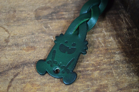 【Peej】'Outie' Leather Bracelet / Green 2枚目の画像
