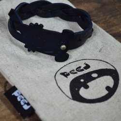 【Peej】'Outie' Leather Bracelet / Blue 2枚目の画像