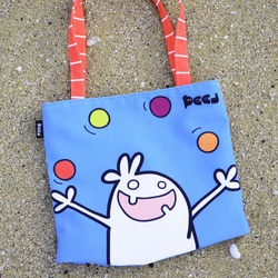 "Day at the beach" Double Sided Designed Canvas Shoulder Bag 1枚目の画像