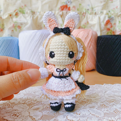 あみぐるどーるプチサイズ デザイナーズプロジェクト*うさ耳エプロン